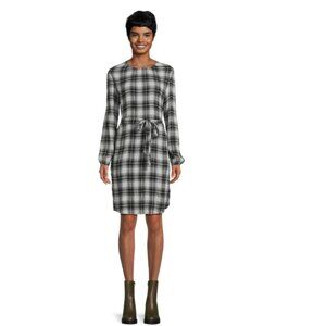 Summer Women's Belted Mini Dress with Long Sleeves M